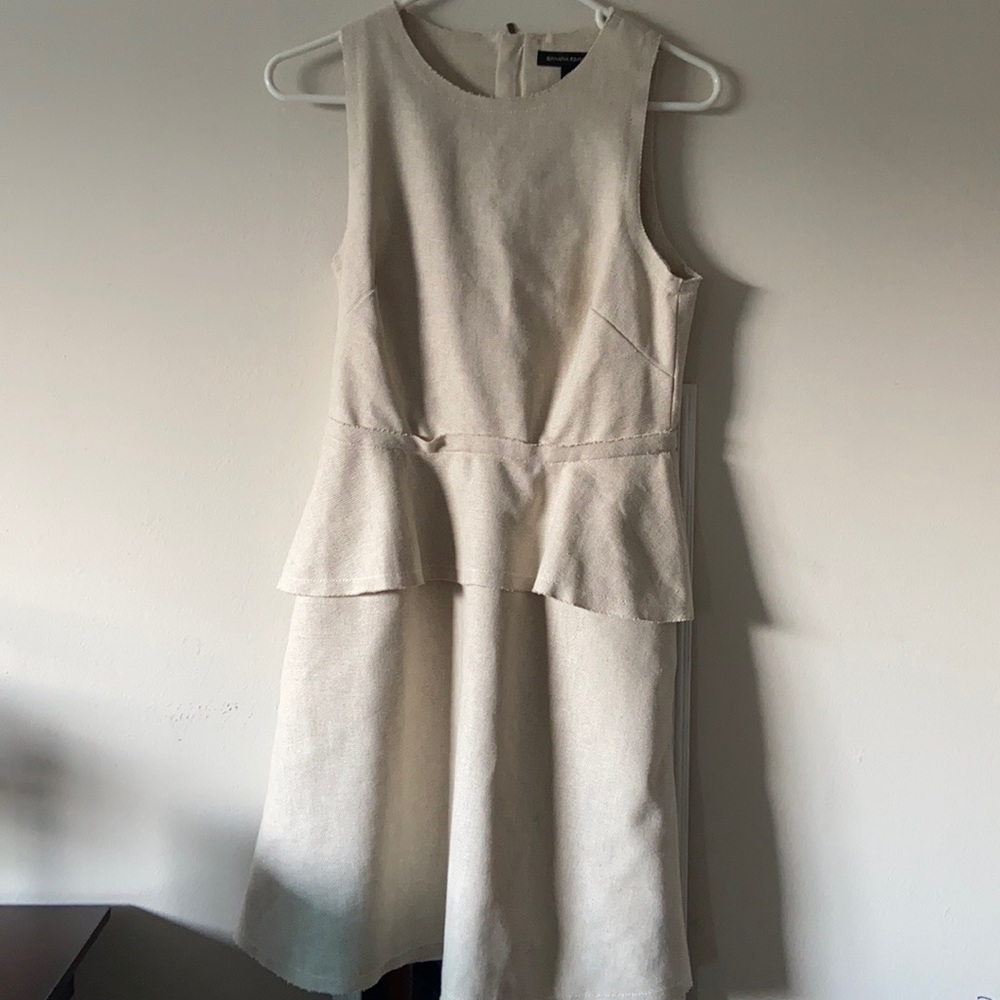 Banana Republic Raw Linen Peplum Dress
